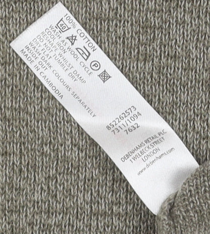 Thomas Nash Men's Green V-Neck Cotton Pullover - M