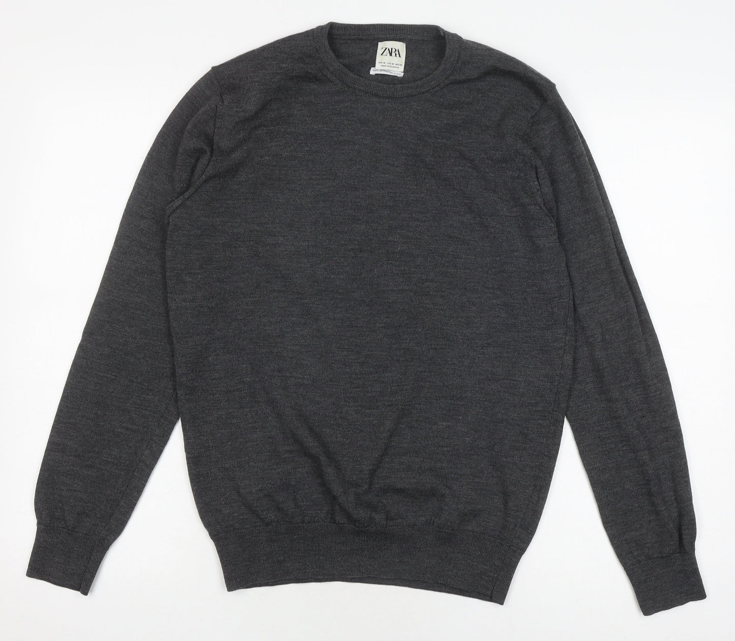 Zara Men's Grey Wool Pullover Jumper M