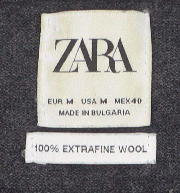 Zara Men's Grey Wool Pullover Jumper M