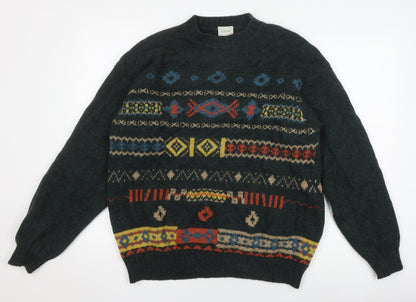 Benetton Men's XL Multicoloured Wool Pullover Jumper