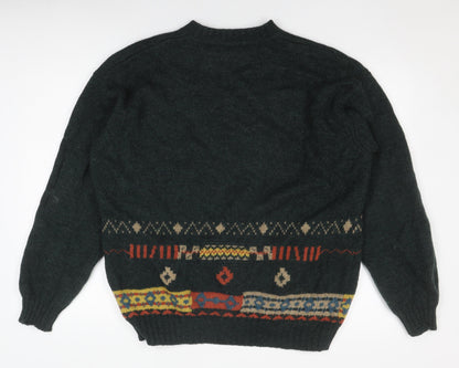 Benetton Men's XL Multicoloured Wool Pullover Jumper