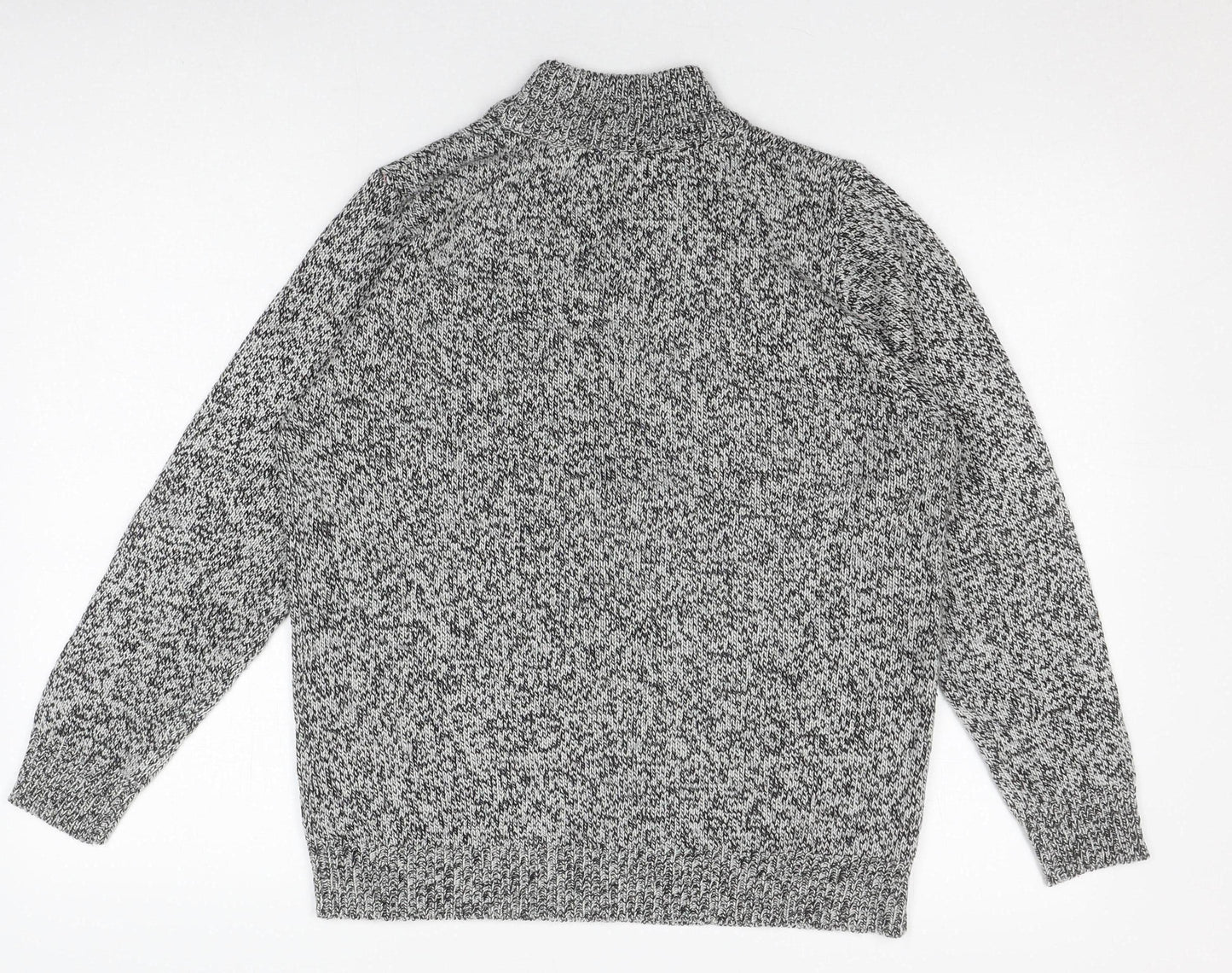 Damart Grey Cable-Knit High Neck Jumper, Size 14