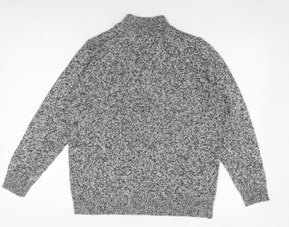 Damart Grey Cable-Knit High Neck Jumper, Size 14