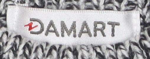 Damart Grey Cable-Knit High Neck Jumper, Size 14