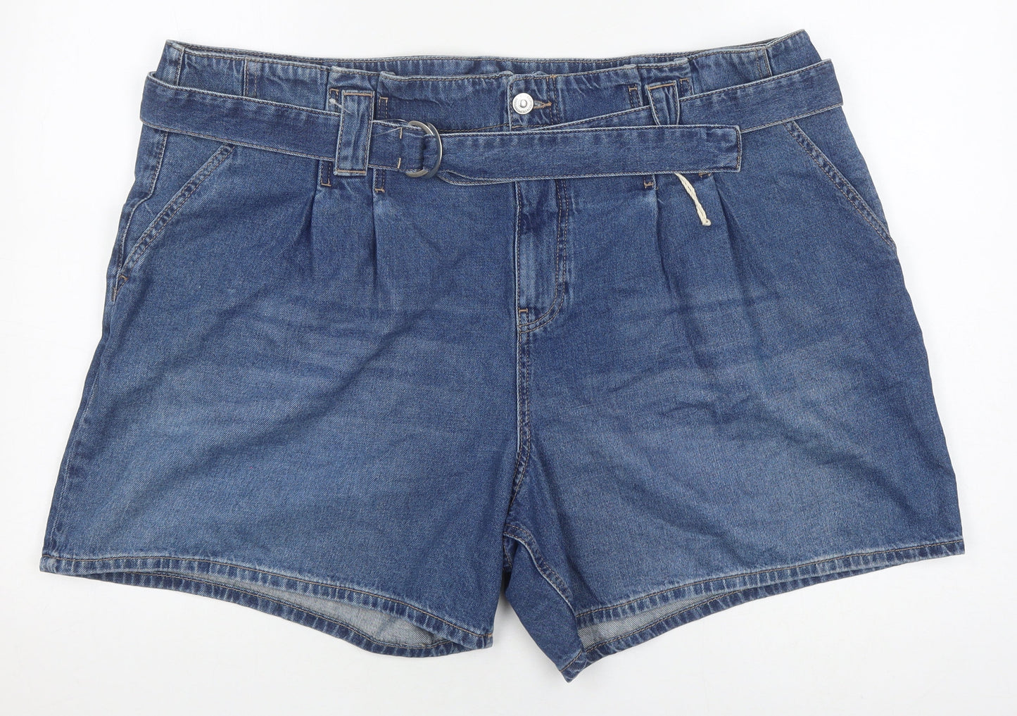 Marks and Spencer Women's Blue Utility Shorts Size 22