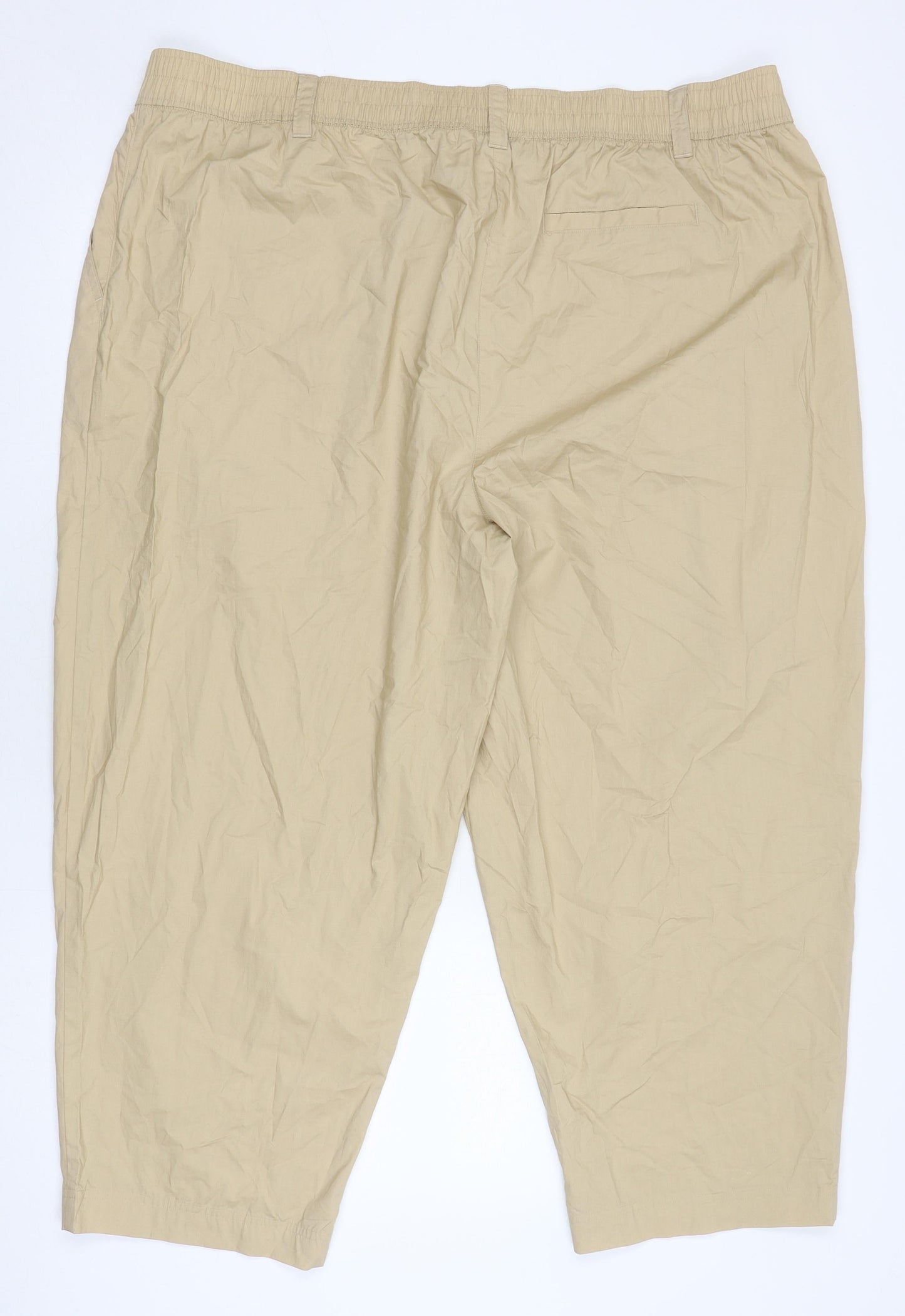 Womens UK Size 24 Marks and Spencer  Cropped Beige Trousers