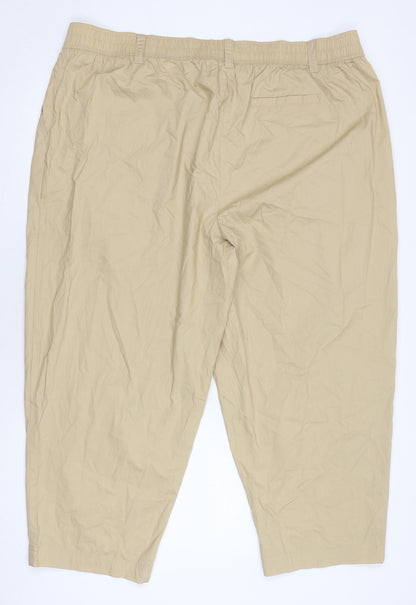 Womens UK Size 24 Marks and Spencer  Cropped Beige Trousers