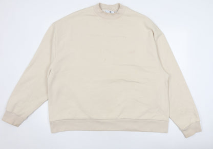 Unisex Adults UK Size L COLLUSION Beige Pullover Sweatshirt