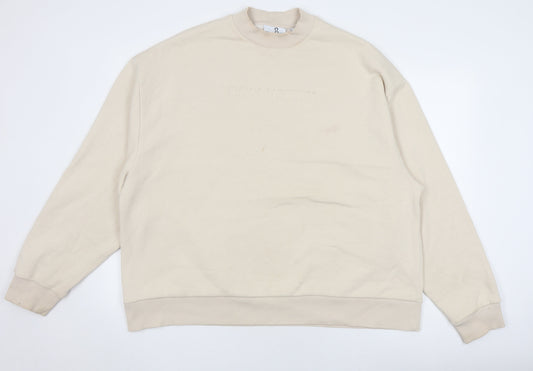 Additional front view of Collusion Beige Sweatshirt, unisex, l, crew neck, knit