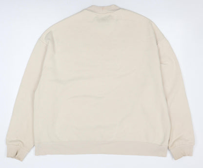 Unisex Adults UK Size L COLLUSION Beige Pullover Sweatshirt