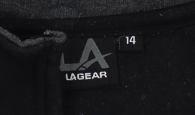 Womens UK Size 14 LA Gear Black Full Zip Sweatshirt