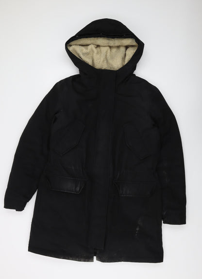 Womens UK Size M Calvin Klein Jeans Black Parka Coat