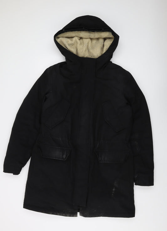 Womens UK Size M Calvin Klein Jeans Black Parka Coat