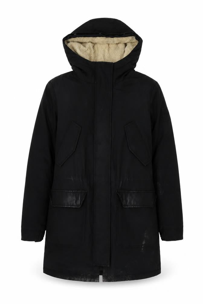 Womens UK Size M Calvin Klein Jeans Black Parka Coat