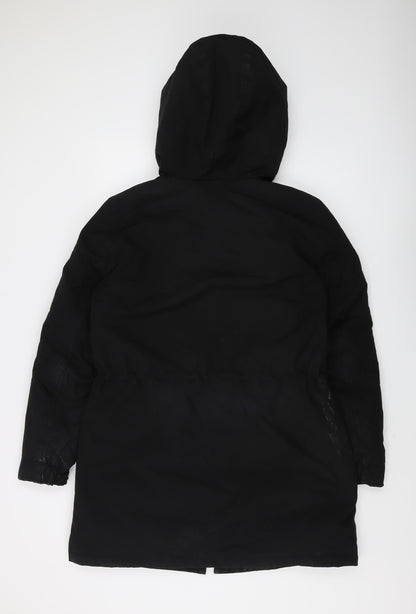 Womens UK Size M Calvin Klein Jeans Black Parka Coat