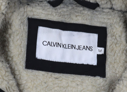 Womens UK Size M Calvin Klein Jeans Black Parka Coat