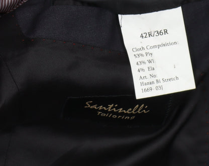 Mens UK Size 42 Santinelli Regular Black Suit Jacket