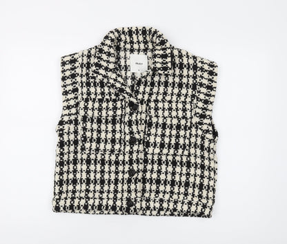 Object Women's Check Waistcoat, Size 8, Black/White