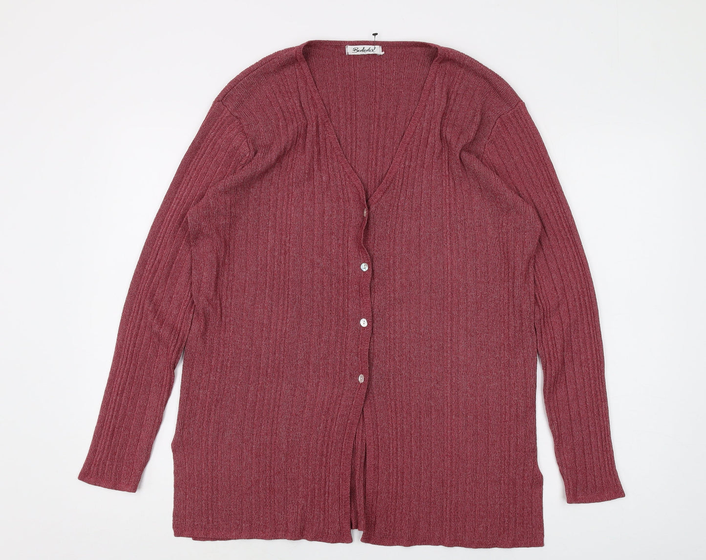 Bertekex Women's Red V-Neck Cardigan Size 14
