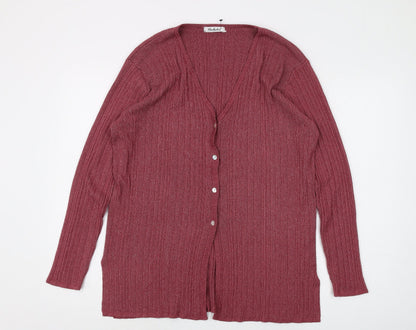 Bertekex Women's Red V-Neck Cardigan Size 14