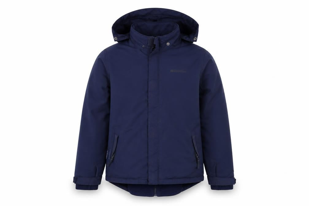 Front view of Mountain Warehouse boys’ 3-in-1 blue jacket 11-12 years