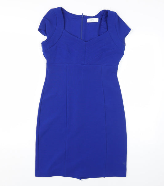 Wallis Women's Blue Petite Sheath Dress Size 10