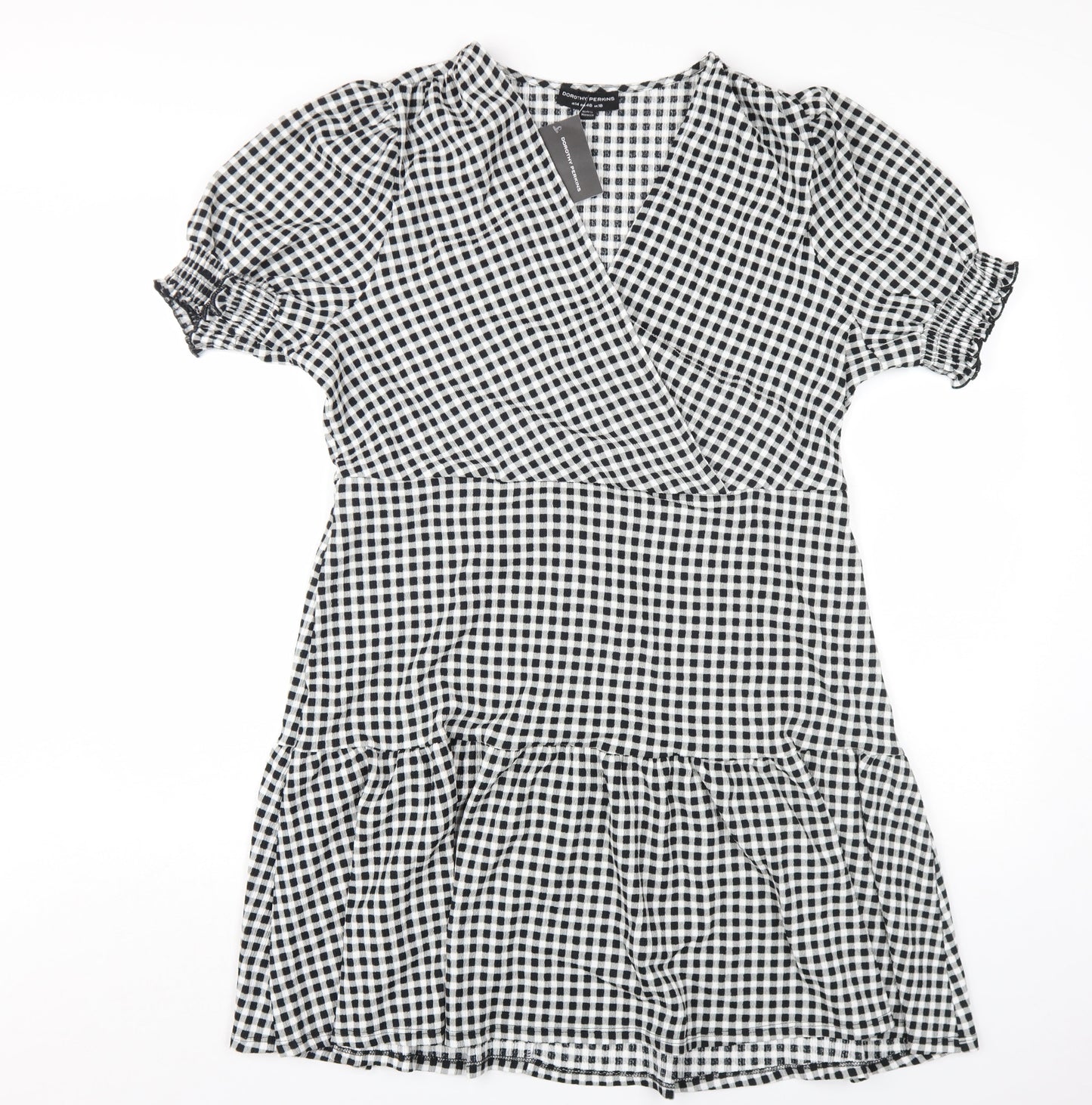 Dorothy Perkins Women’s Black Check Wrap Dress 18