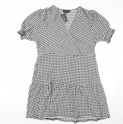 Dorothy Perkins Women’s Black Check Wrap Dress 18