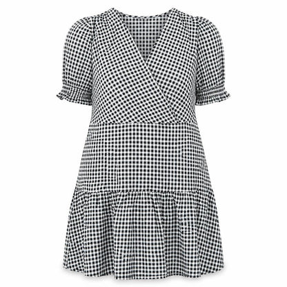 Dorothy Perkins Women’s Black Check Wrap Dress 18