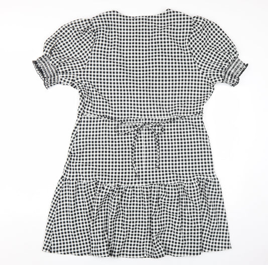 Dorothy Perkins Women’s Black Check Wrap Dress 18