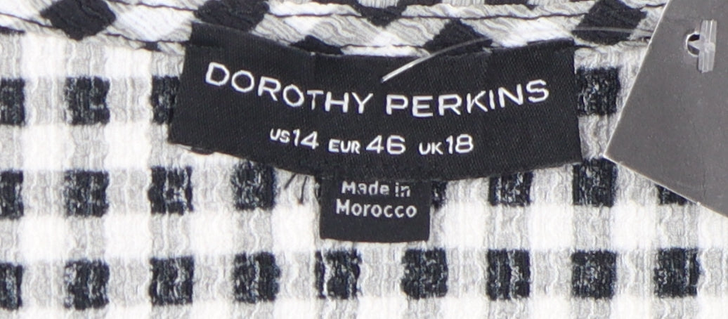 Dorothy Perkins Women’s Black Check Wrap Dress 18