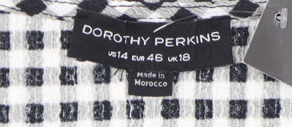 Dorothy Perkins Women’s Black Check Wrap Dress 18