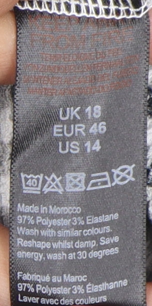 Dorothy Perkins Women’s Black Check Wrap Dress 18