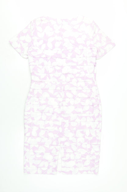 Viyella Women's Pink Floral Sheath Dress Size 8