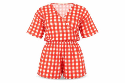 Womens UK Size 8 PRETTYLITTLETHING One-Piece Red Playsuit