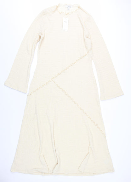 Marks and Spencer Women Beige A-Line Long Dress Size 14