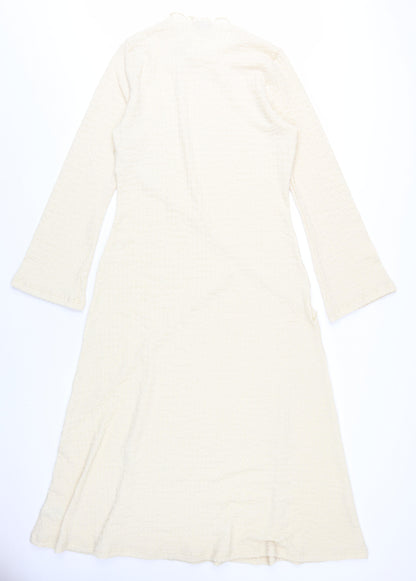 Marks and Spencer Women Beige A-Line Long Dress Size 14
