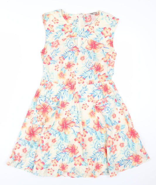 Forever 21 Women's Floral Fit & Flare Dress, S