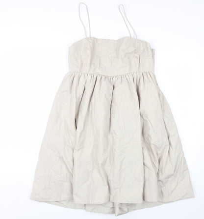 H&M Women Beige Sleeveless Dress Size 16