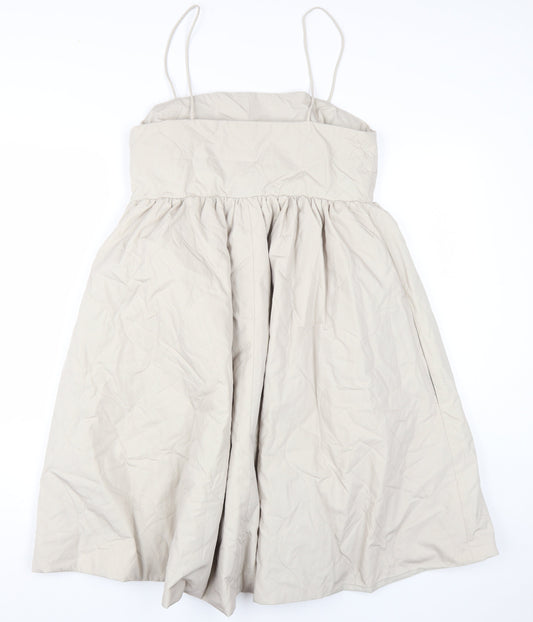 H&M Women Beige Sleeveless Dress Size 16