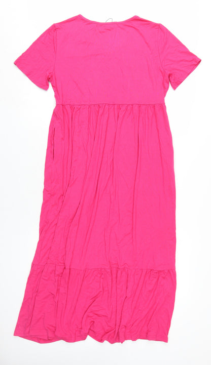Jacansi Women's Pink Midi T-Shirt Dress S