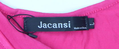Jacansi Women's Pink Midi T-Shirt Dress S