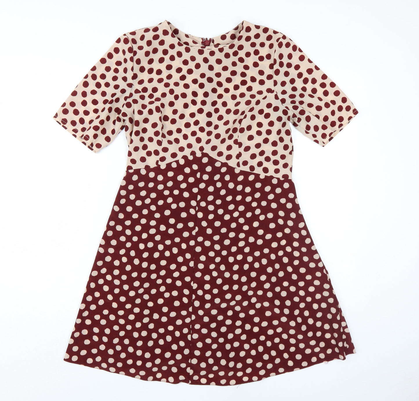Asos Women’s Polka Dot A-Line Dress, Size 10, Multicoloured