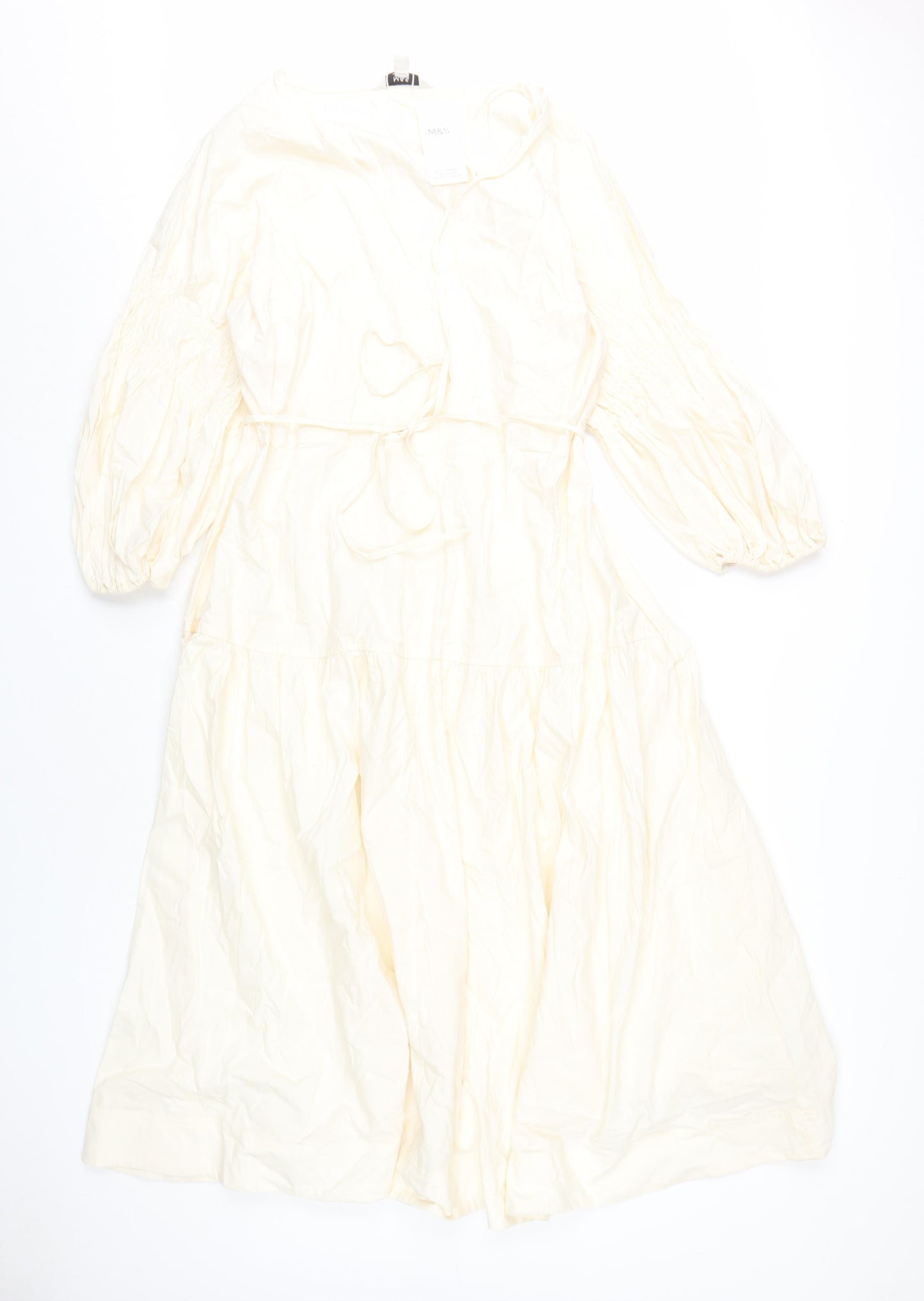 Marks and Spencer Women's Ivory A-Line Dress, Size 18