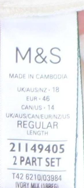 Marks and Spencer Women's Ivory A-Line Dress, Size 18