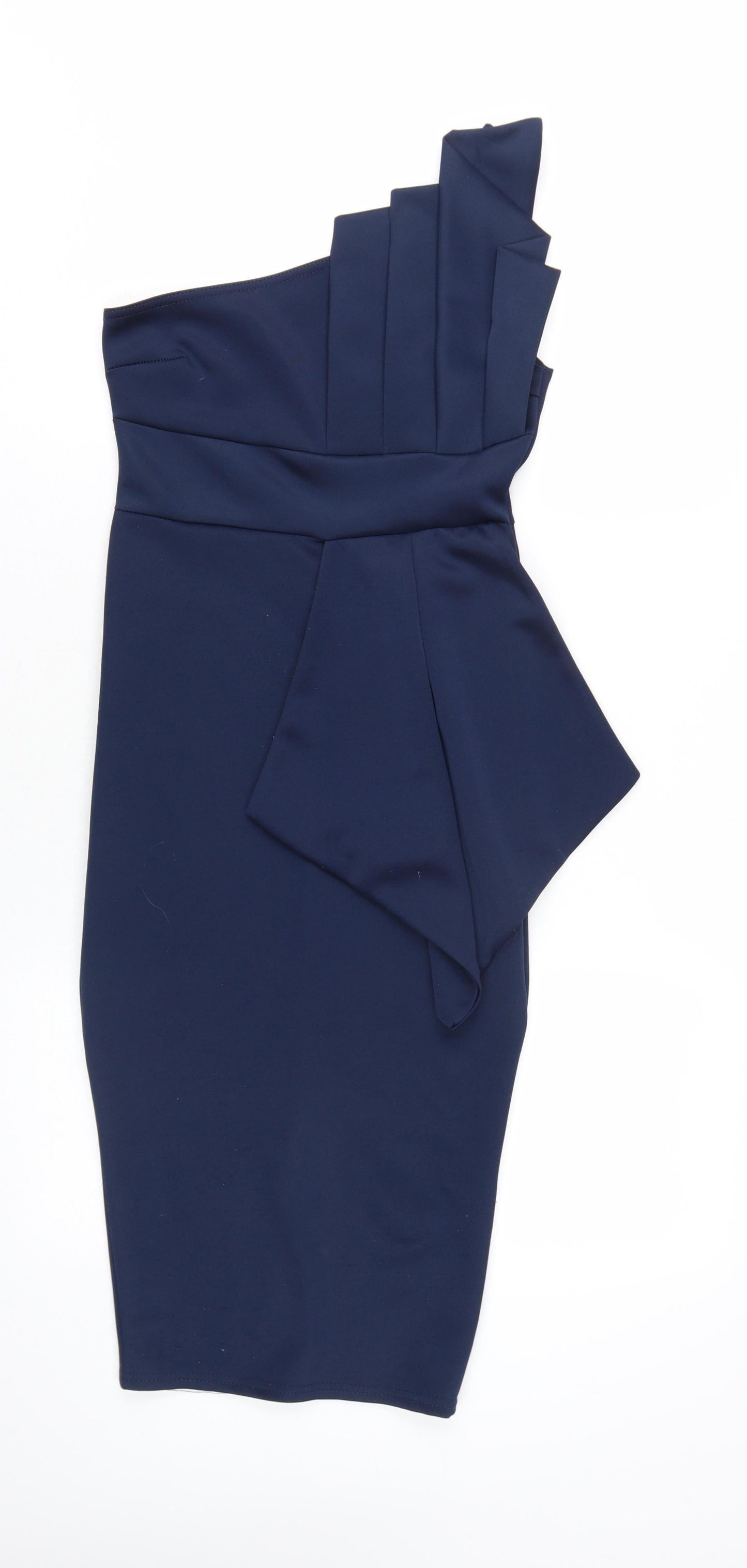 Boohoo Women's Blue One Shoulder Bodycon Dress 8