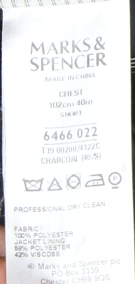 Mens UK Size 40 Marks and Spencer Regular Grey Suit Jacket