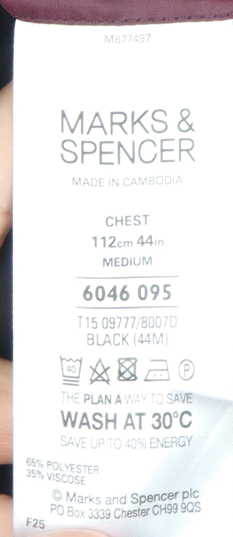 Mens UK Size 44 Marks and Spencer Regular Black Suit Tuxedo