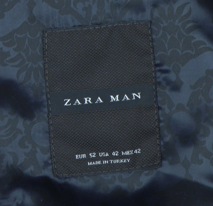 Mens UK Size 42 Zara Regular Black Suit Tuxedo