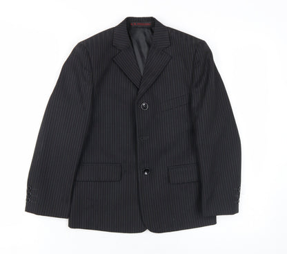 K.R. Collection Boys Black Pinstripe Suit, 8 Years, Formal Trouser Set
